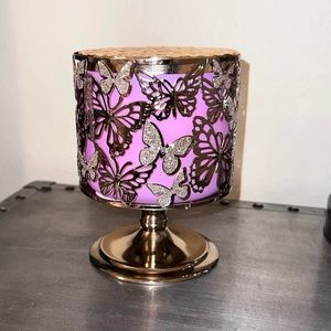 Bath & Body Works Gold Butterflies Metal Candle Holder, NWT.